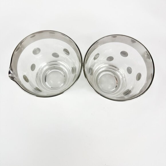 Vintage Dorothy Thorpe Silver Polka Dot Sugar & Creamer Set - Picture 3 of 4